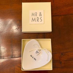 🌸3 for $10 🌸 Wedding Mr & Mrs Heart-shaped Trinket Dish w/ Original Box